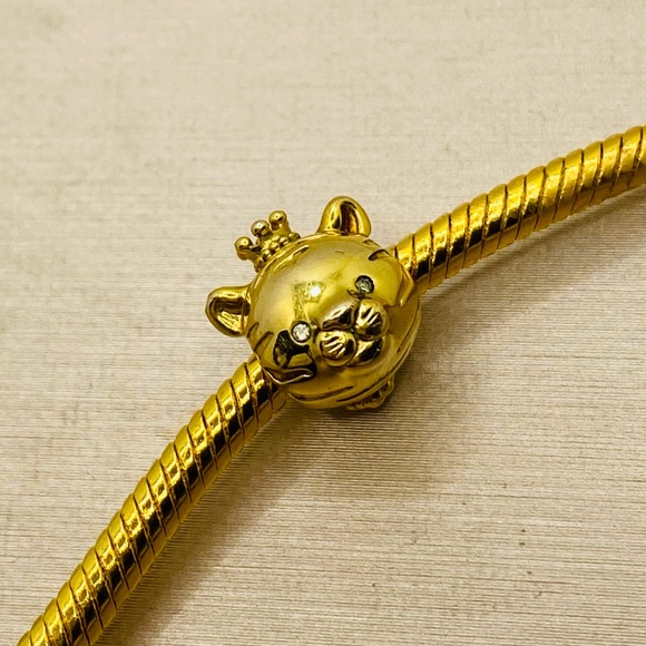 EUC Pandora 768594C01 Pandora Shine Chinese Zodiac Tiger Charm w/ Clear CZ’s - Picture 3 of 13